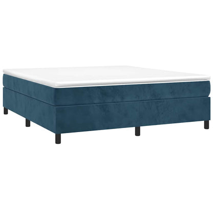 Struttura Letto a Rete a Molle Blu Scuro 160x200 cm in Velluto