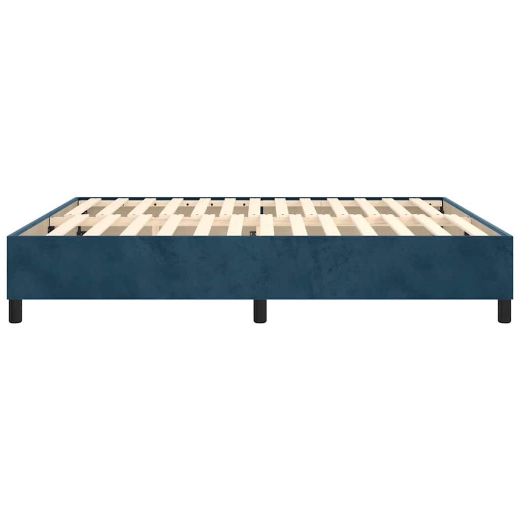 Struttura Letto a Rete a Molle Blu Scuro 160x200 cm in Velluto