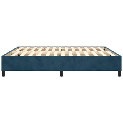 Struttura Letto a Rete a Molle Blu Scuro 160x200 cm in Velluto