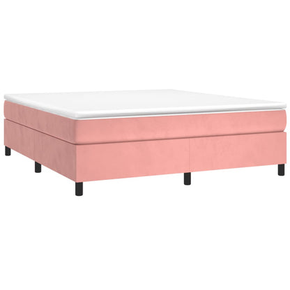 Struttura Letto a Rete a Molle Rosa 160x200 cm in Velluto - homemem39