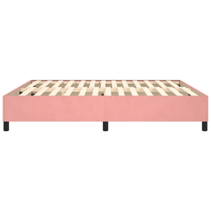 Struttura Letto a Rete a Molle Rosa 160x200 cm in Velluto - homemem39