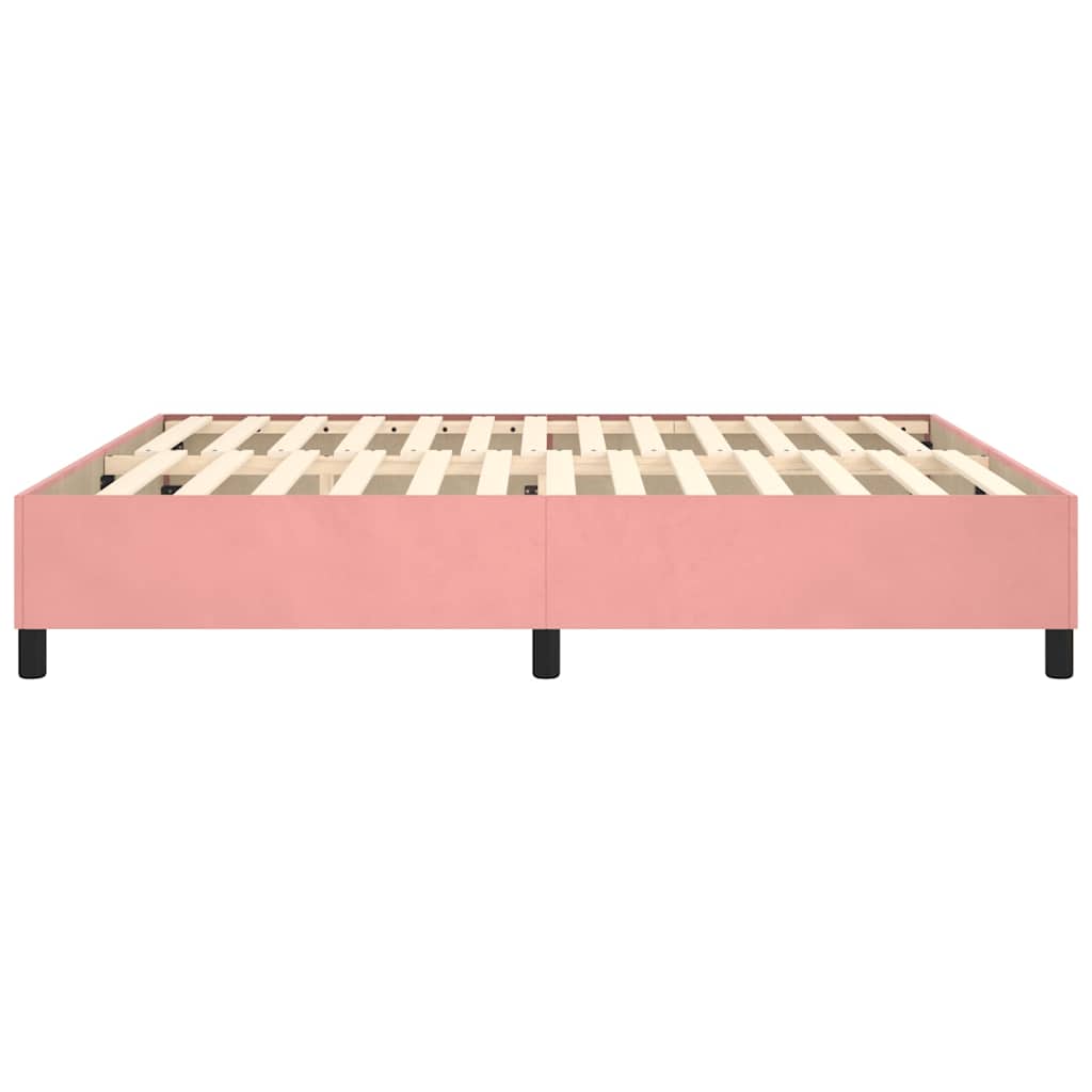 Struttura Letto a Rete a Molle Rosa 160x200 cm in Velluto