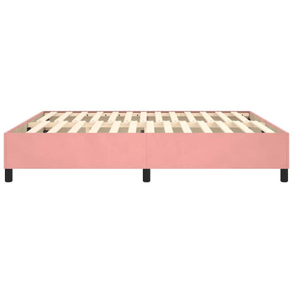 Struttura Letto a Rete a Molle Rosa 160x200 cm in Velluto