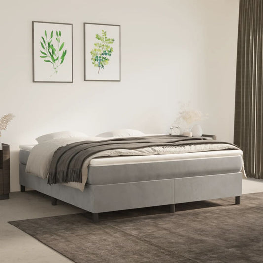 Struttura Letto a Rete a Molle Grigio Chiaro 180x200 cm Velluto - homemem39