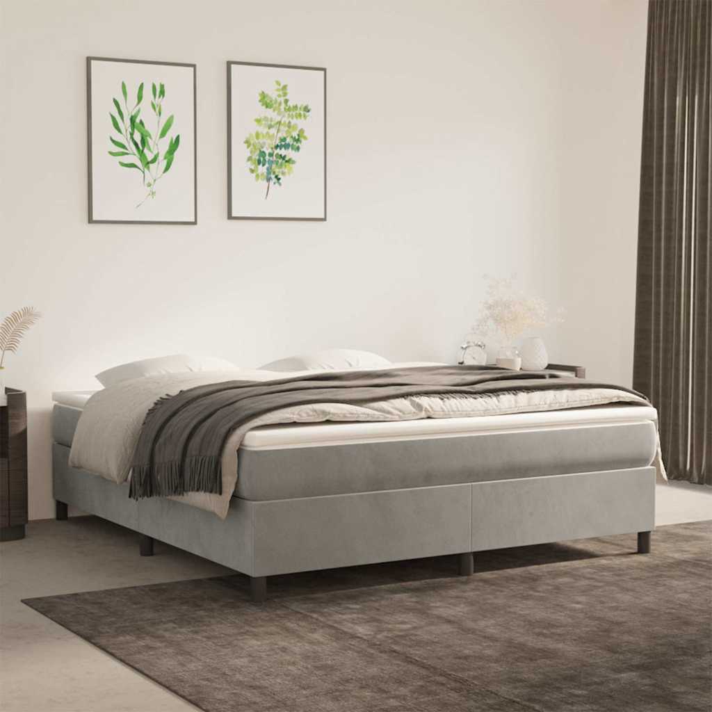 Struttura Letto a Rete a Molle Grigio Chiaro 180x200 cm Velluto