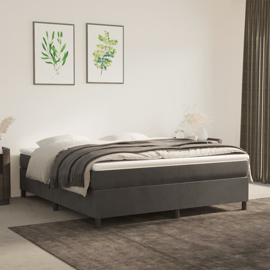 Struttura Letto a Rete a Molle Grigio Scuro 180x200 cm Velluto - homemem39