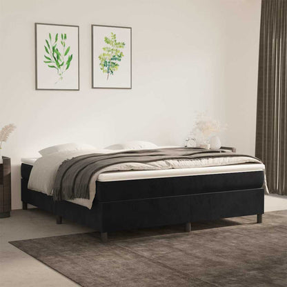 Struttura Letto a Rete a Molle Nero 180x200 cm in Velluto