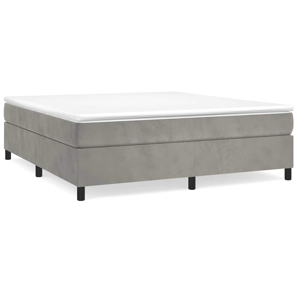Struttura Letto a Rete a Molle Grigio Chiaro 200x200 cm Velluto