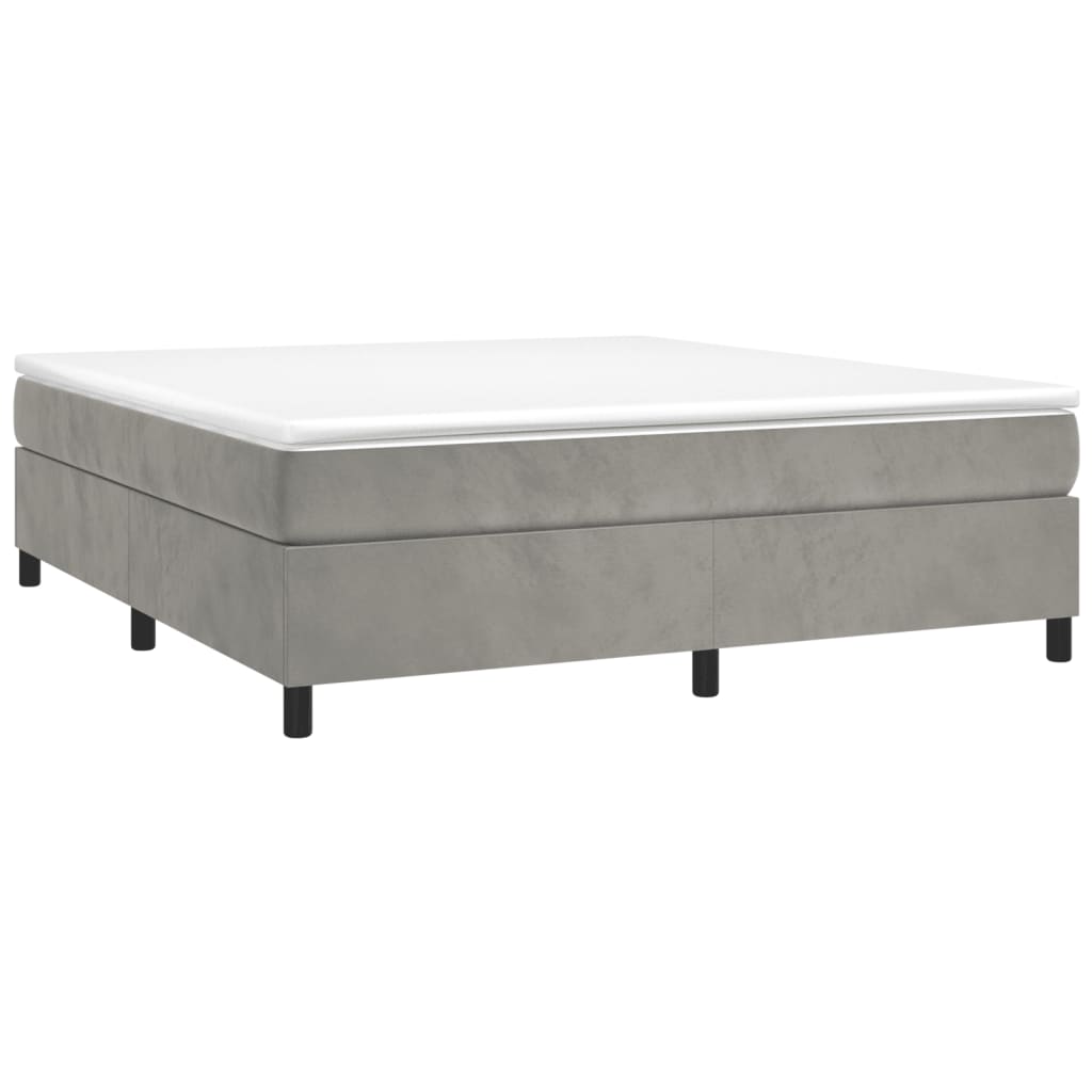 Struttura Letto a Rete a Molle Grigio Chiaro 200x200 cm Velluto - homemem39