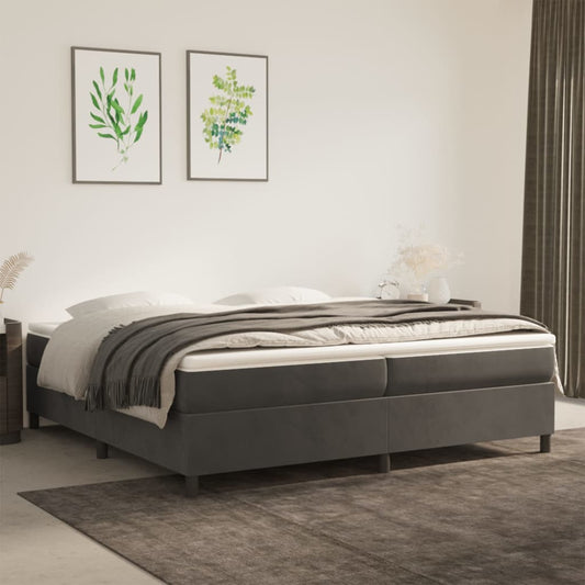 Struttura Letto a Rete a Molle Grigio Scuro 200x200 cm Velluto - homemem39