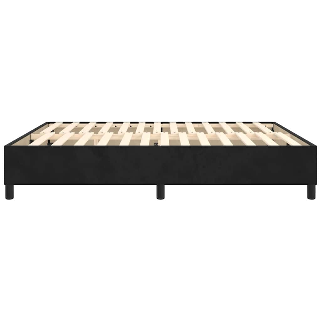 Struttura Letto a Rete a Molle Nero 200x200 cm in Velluto