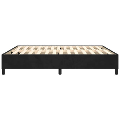 Struttura Letto a Rete a Molle Nero 200x200 cm in Velluto