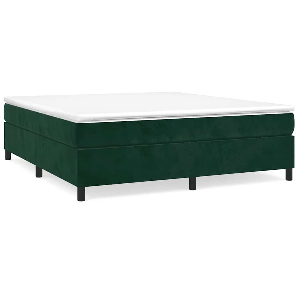Struttura Letto a Rete a Molle Verde Scuro 200x200cm in Velluto