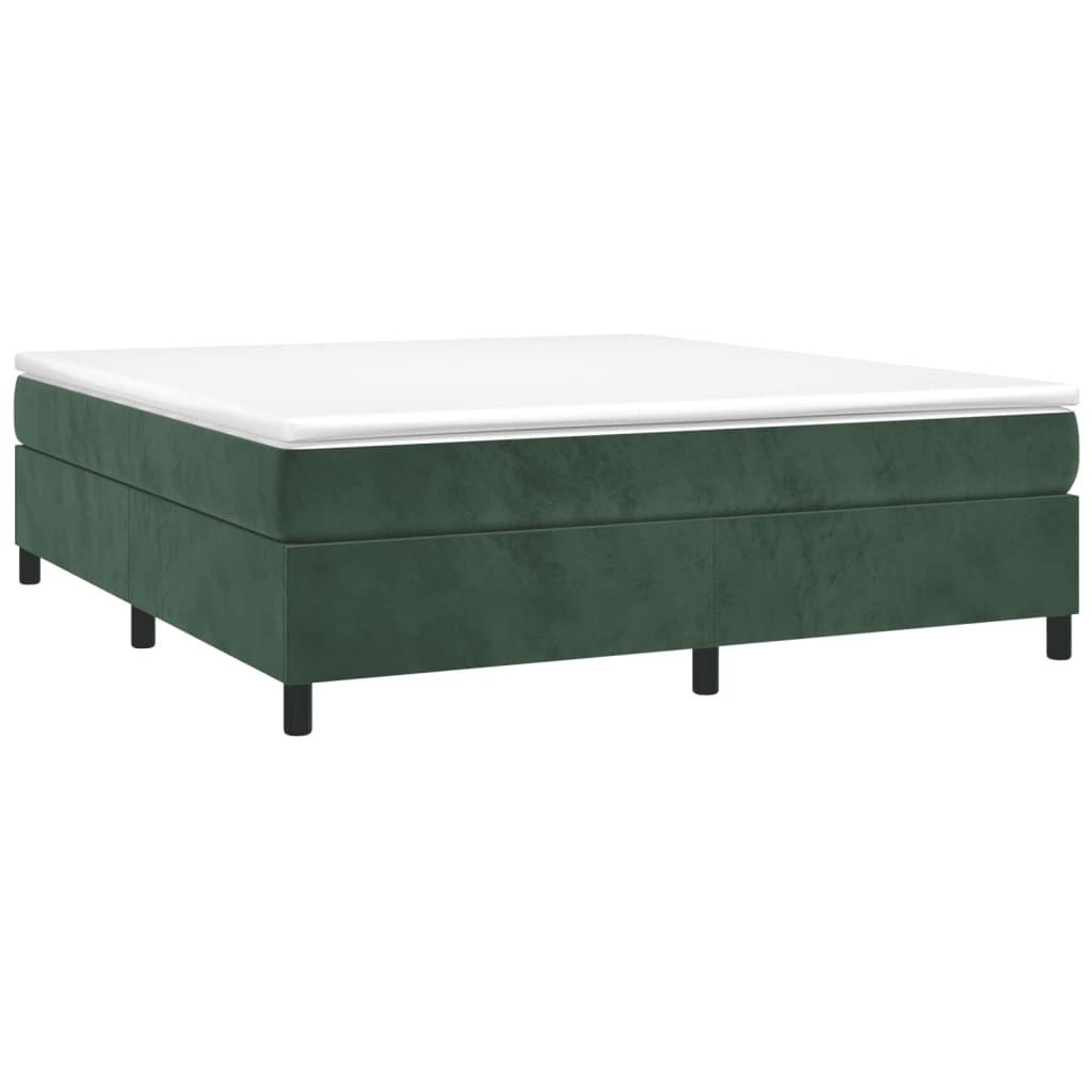 Struttura Letto a Rete a Molle Verde Scuro 200x200 cm in Velluto - homemem39
