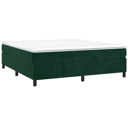 Struttura Letto a Rete a Molle Verde Scuro 200x200cm in Velluto