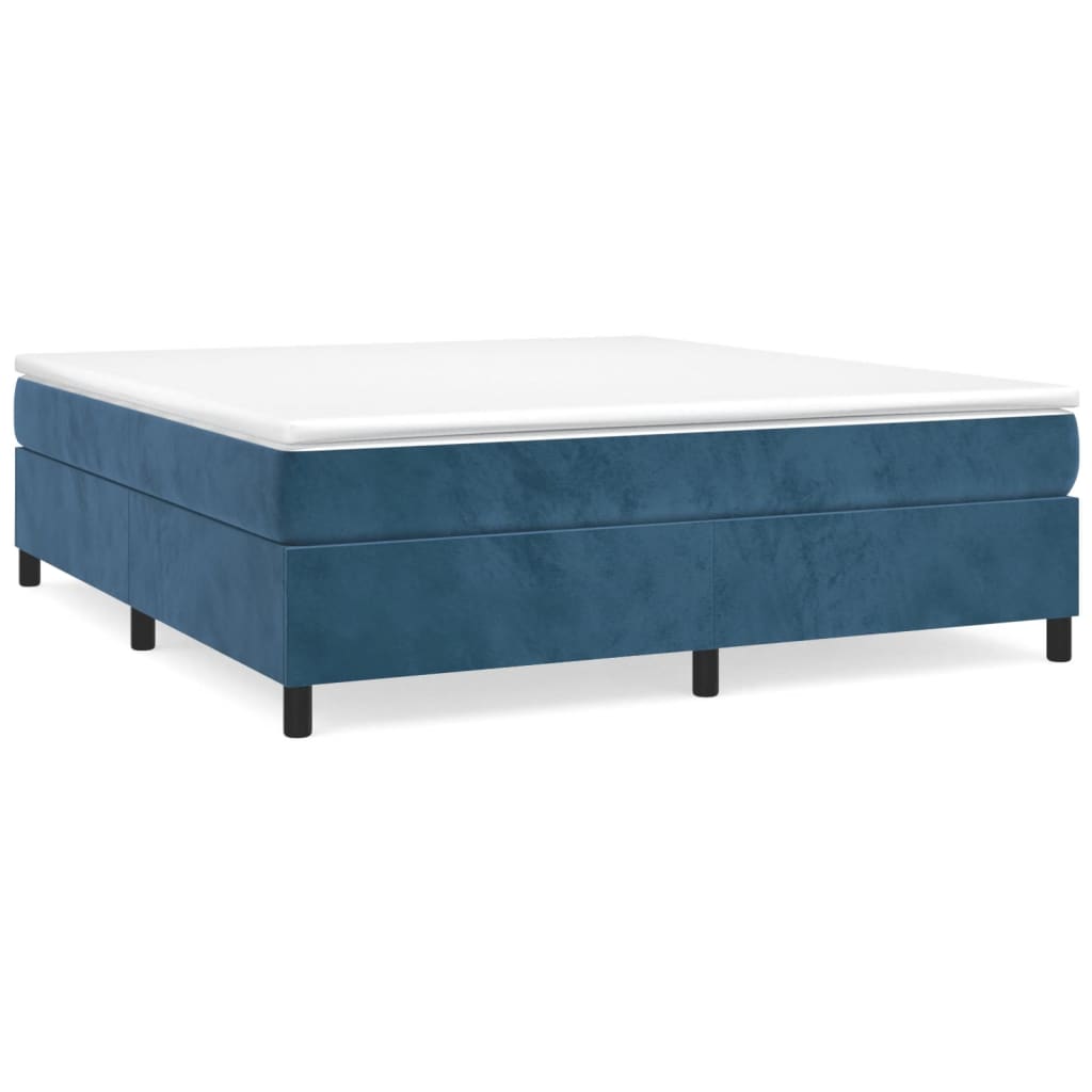 Struttura Letto a Rete a Molle Blu Scuro 200x200 cm in Velluto - homemem39