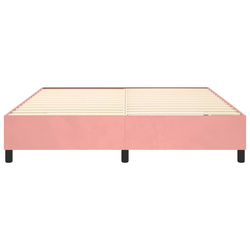 Struttura Letto a Rete a Molle Rosa 200x200 cm in Velluto