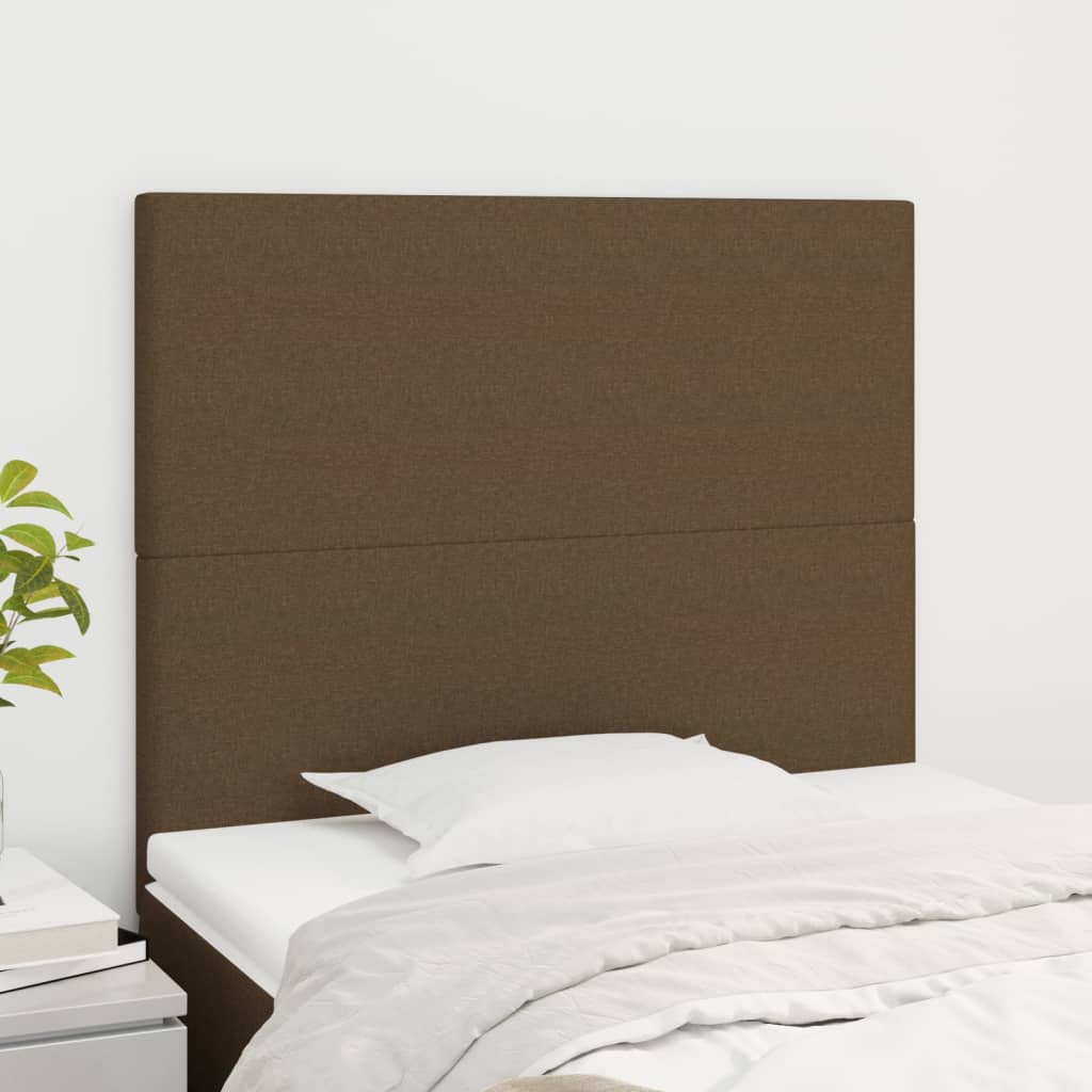 Testiera 2 pz Marrone Scuro 90x5x78/88 cm in Tessuto - homemem39