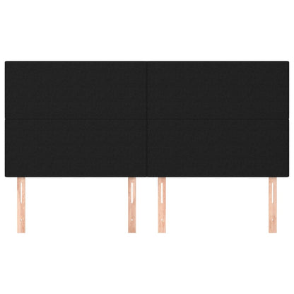 Testiera 4 pz Nera 80x5x78/88 cm in Tessuto - homemem39