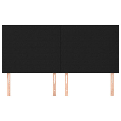 Testiera 4 pz Nera 90x5x78/88 cm in Tessuto - homemem39