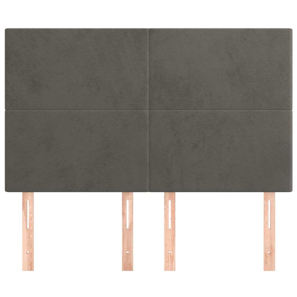Testiere 4 pz Grigio Scuro 72x5x78/88 cm in Velluto - homemem39