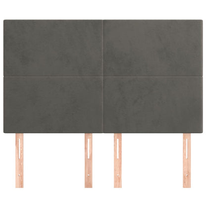 Testiere 4 pz Grigio Scuro 72x5x78/88 cm in Velluto - homemem39