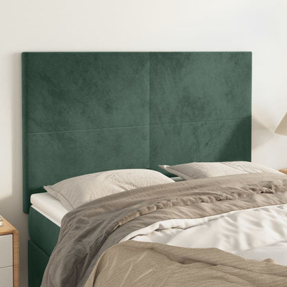 Testiere 4 pz Verde Scuro 72x5x78/88 cm in Velluto - homemem39