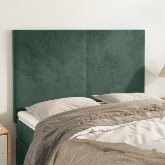 Testiere 4 pz Verde Scuro 72x5x78/88 cm in Velluto - homemem39