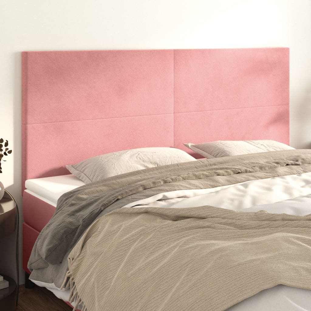 Testiere 4 pz Rosa 100x5x78/88 cm in Velluto - homemem39