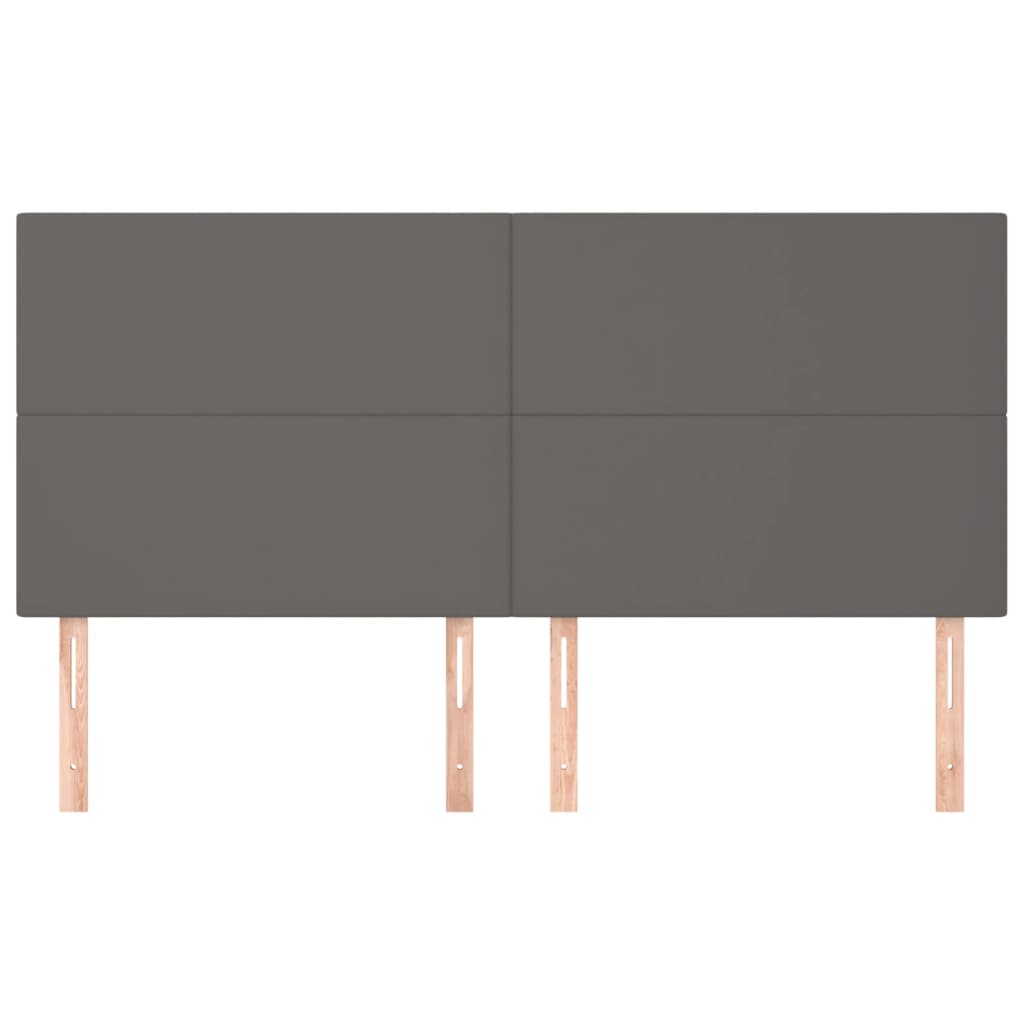 Testiera 4 pz Grigio 80x5x78/88 cm in Similpelle - homemem39