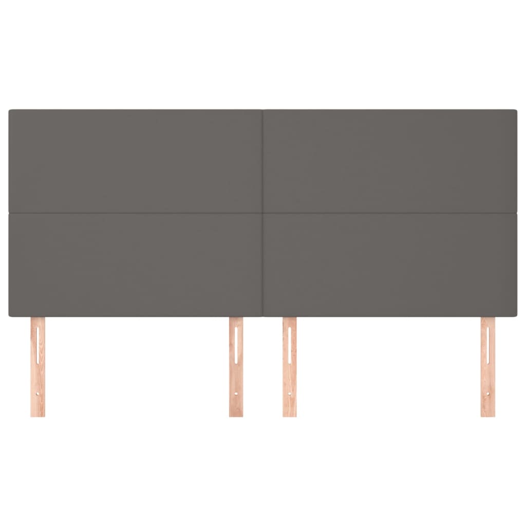 Testiera 4 pz Grigio 90x5x78/88 cm in Similpelle - homemem39