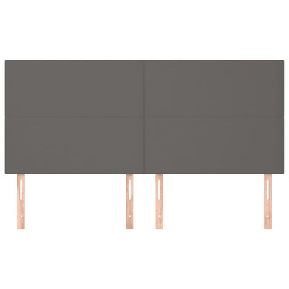 Testiera 4 pz Grigio 90x5x78/88 cm in Similpelle - homemem39