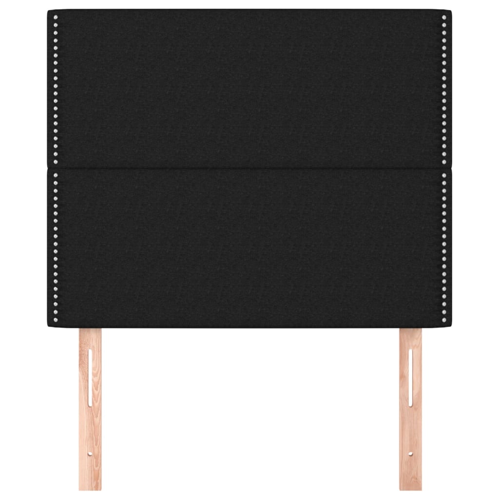 Testiera 2 pz Nera 80x5x78/88 cm in Tessuto - homemem39