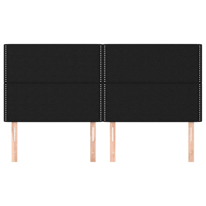 Testiera 4 pz Nera 80x5x78/88 cm in Tessuto - homemem39