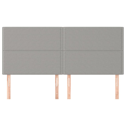 Testiera 4 pz Grigio Chiaro 90x5x78/88 cm in Tessuto - homemem39