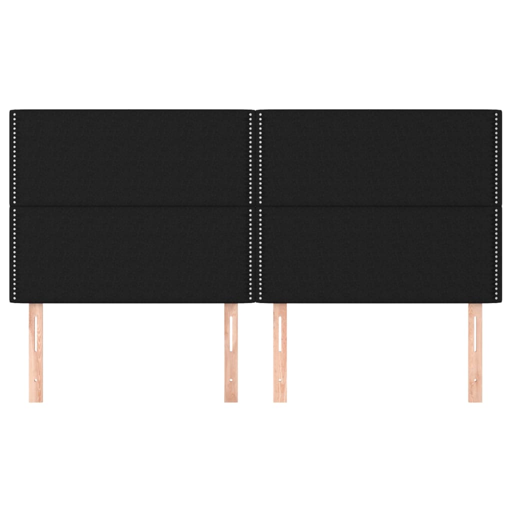 Testiera 4 pz Nera 90x5x78/88 cm in Tessuto - homemem39