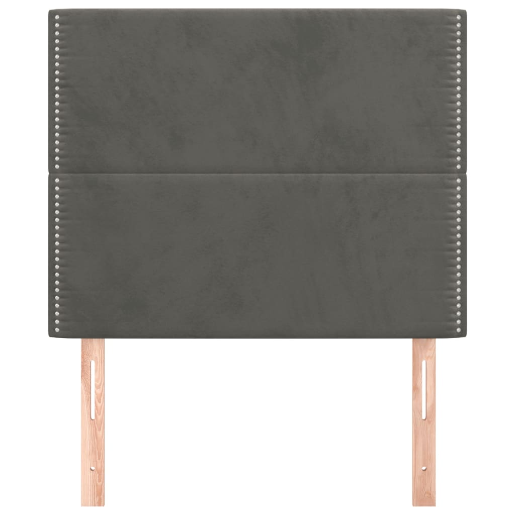 Testiere 2 pz Grigio Scuro 100x5x78/88 cm in Velluto - homemem39