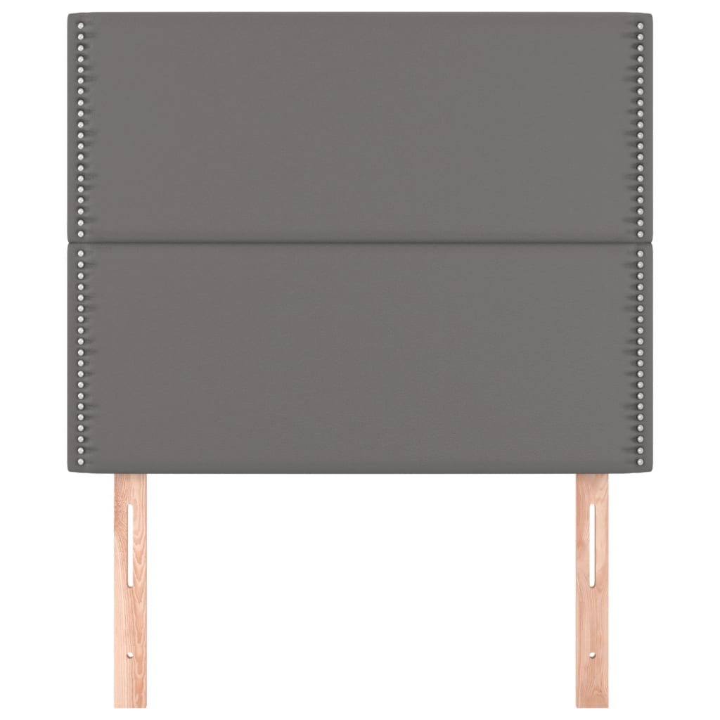Testiera 2 pz Grigio 90x5x78/88 cm in Similpelle - homemem39