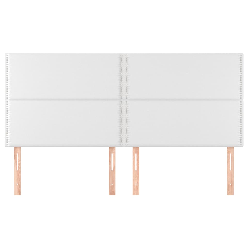 Testiera Bianca 160x5x118/128 cm in Similpelle