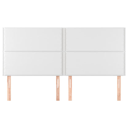 Testiera Bianca 160x5x118/128 cm in Similpelle