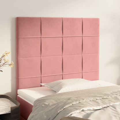 Testiera 2 pz Rosa 90x5x78/88 cm in Velluto - homemem39