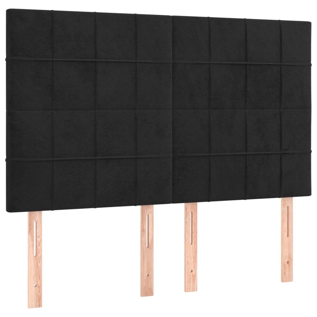 Testiera Nera 144x5x118/128 cm Velluto | homemem39
