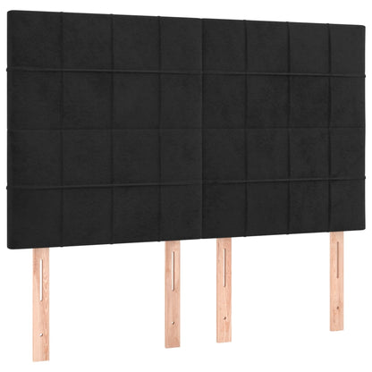 Testiera Nera 144x5x118/128 cm Velluto | homemem39