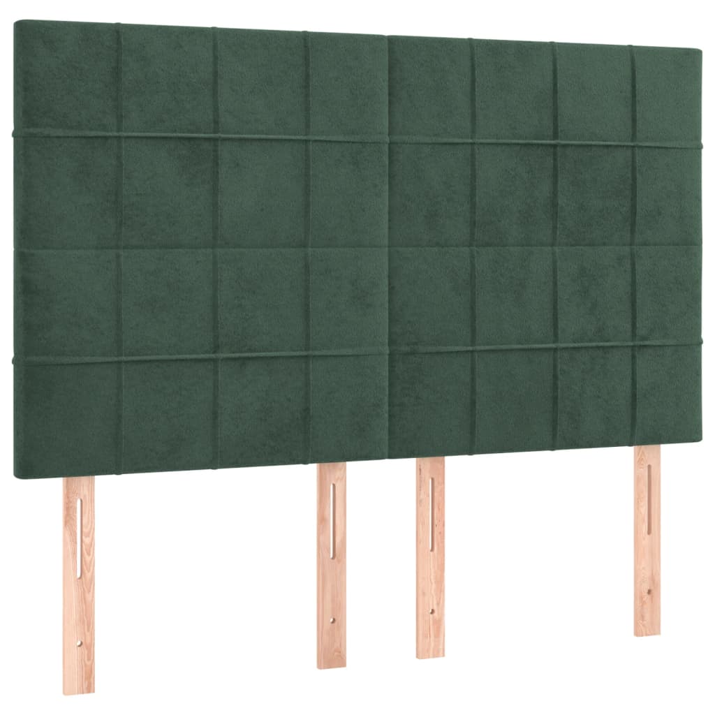 Testiere 4 pz Verde Scuro 72x5x78/88 cm in Velluto - homemem39