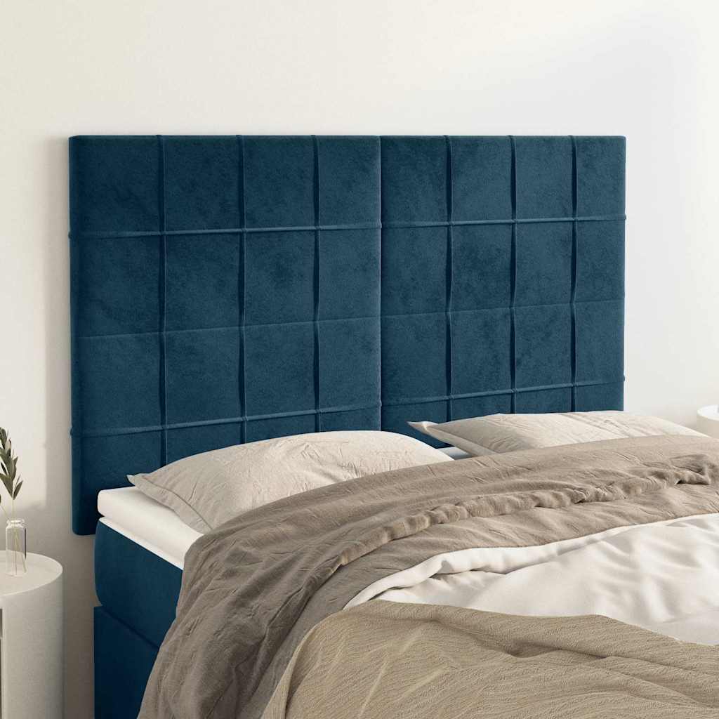 Testiera Blu Scuro 144x5x118/128 cm Velluto | homemem39