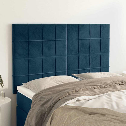 Testiera Blu Scuro 144x5x118/128 cm Velluto | homemem39