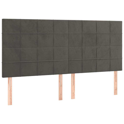 Testiera Grigio Scuro 160x5x118/128 cm Velluto | homemem39