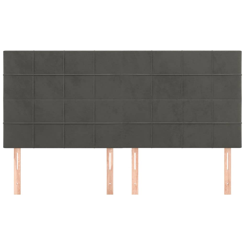Testiera Grigio Scuro 160x5x118/128 cm Velluto | homemem39