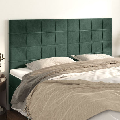 Testiera 4 pz Verde Scuro 80x5x78/88 cm in Velluto - homemem39