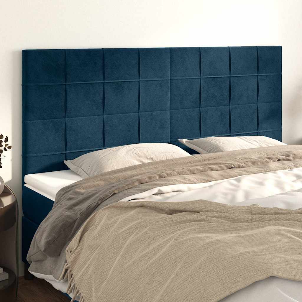 Testiera Blu Scuro 160x5x118/128 cm Velluto | homemem39